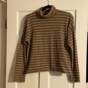 Madewell boxy striped turtleneck top